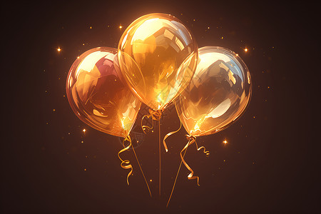 金色圆形气球背景图片