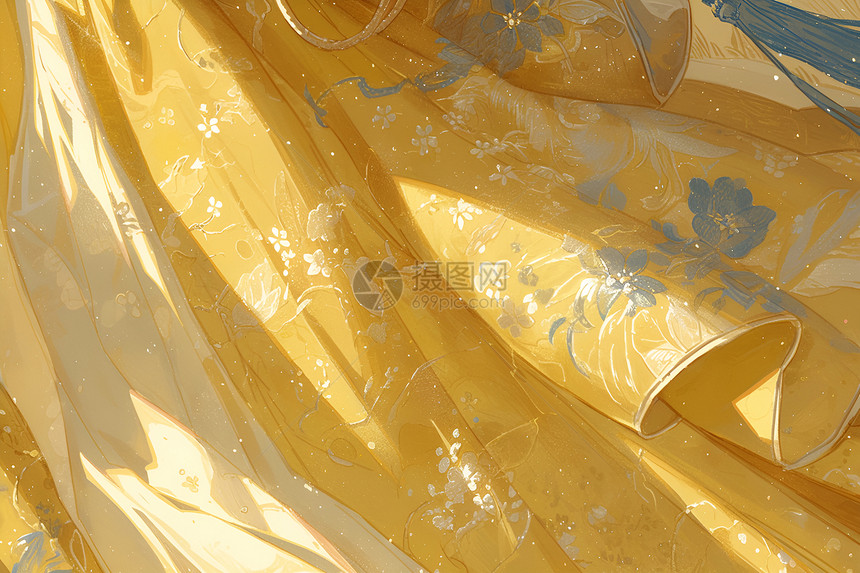 金色花式的布料图片
