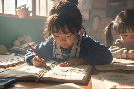 小学课堂中的孩子背景图片