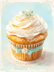 甜蜜的纸杯蛋糕背景图片