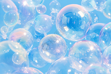 五颜六色的背景透明的泡泡插画
