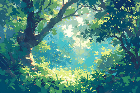 森林的景色背景图片