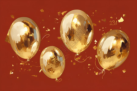金色的气球背景图片