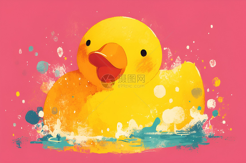 快乐的小黄鸭图片