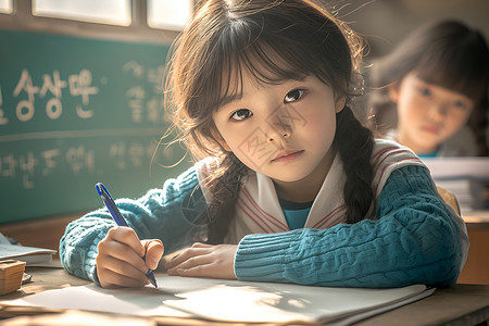 认真学习女孩认真学习的学生背景