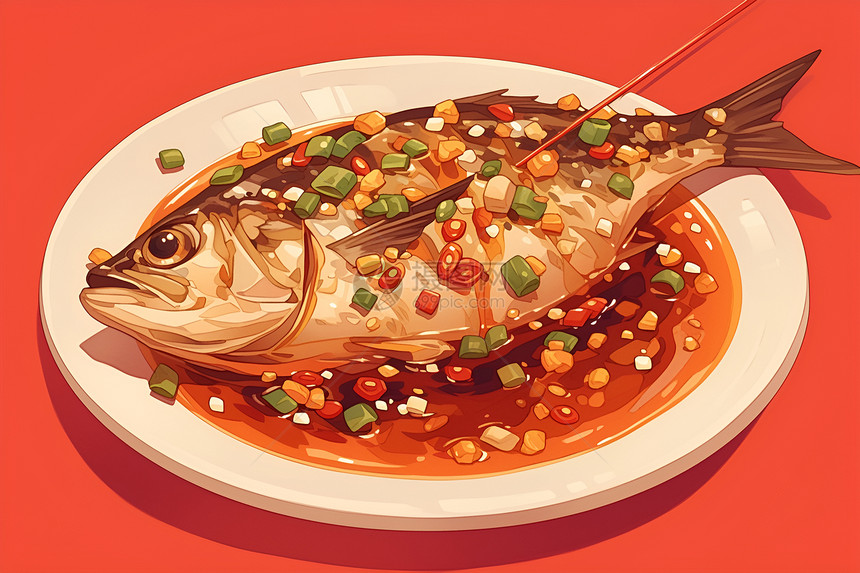 香辣鱼肉美食图片