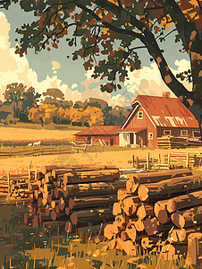 乡村的农舍背景图片