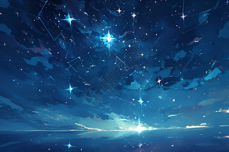 璀璨夜空璀璨的星空插画