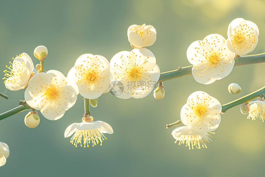 精致的白色梅花图片
