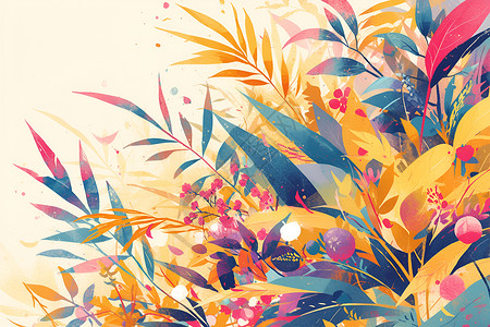 彩色植物背景背景图片