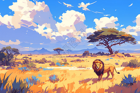 草原之王狮子背景图片