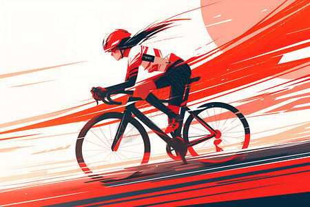 女性拳击运动员女性自行车运动员插画