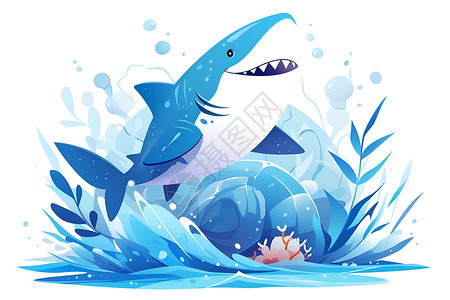 快乐的鲨鱼背景图片