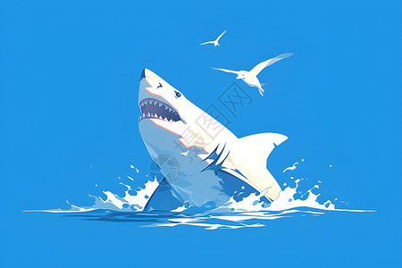 海中游弋的鲨鱼背景图片