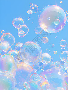 阳光下的浮空泡泡背景图片
