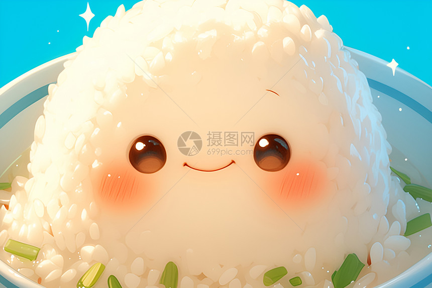 快乐的米饭小人图片