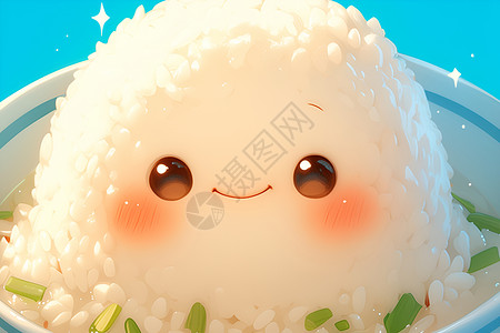 快乐的米饭小人背景图片