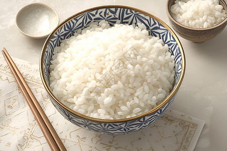 吃主食白米饭的艺术作品插画