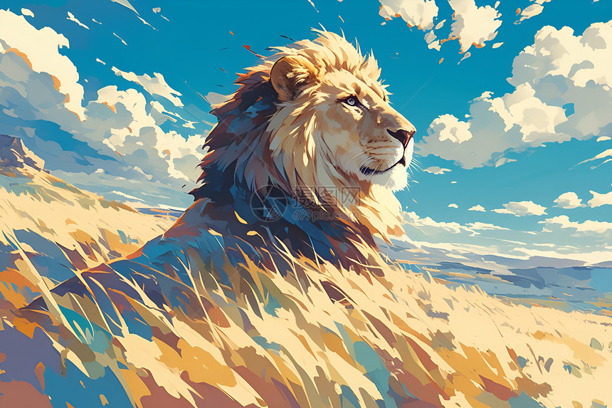 草原上威武的狮子图片