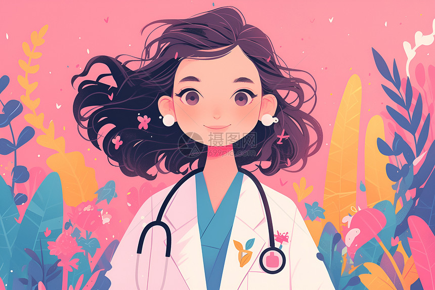 女性医生插画图片