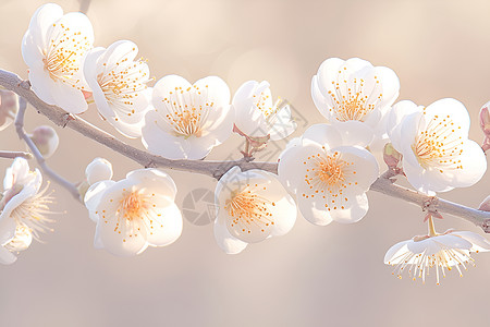 清新唯美的白色花朵背景图片