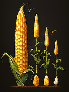 玉米的生长过程插画