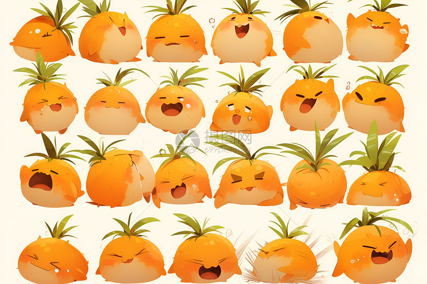 卡通橙子表情图片