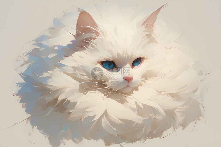 画作的布偶猫油画图片
