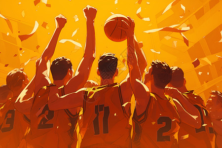 篮球队插图背景图片
