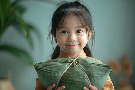 可爱粽子可爱女孩的粽子背景