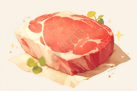 小鲜肉美味的鲜肉插画