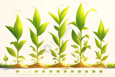 学习阶段发芽的玉米作物插画