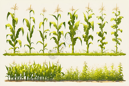学习阶段玉米生长的阶段插画