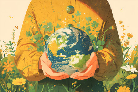 守护地球的植物背景图片