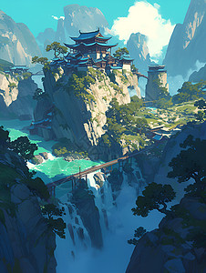 中国传统山水画背景图片