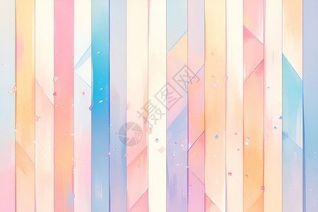栅栏花彩虹色面板插画