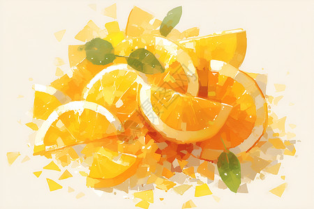 切块的橘子背景图片