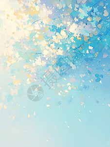 蓝色背景上的花枝高清图片