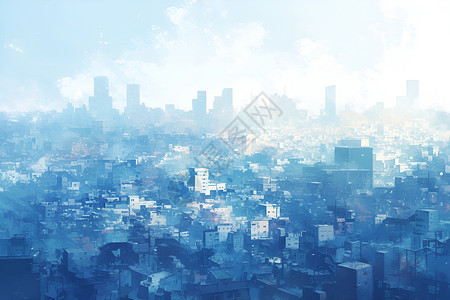 繁华的城市背景图片