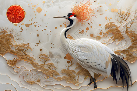 精致的白鹤鸟群长颈鸟高清图片