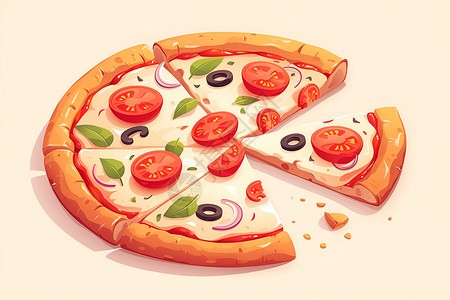 小吃矢量彩色矢量插画披萨插画