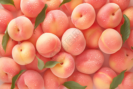 一堆杂物一堆美味的桃子插画