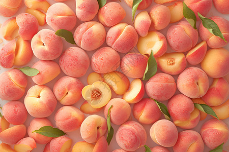 脆皮水蜜桃粉色的桃子插画