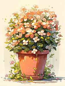 艳丽的花盆背景图片