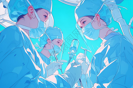 美医做手术的医生插画