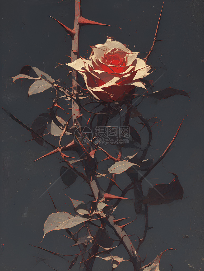 暗夜里的玫瑰图片