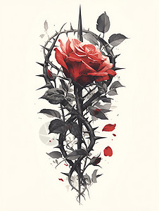 荆棘里的玫瑰背景图片
