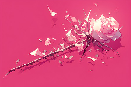 一朵带刺的玫瑰插画