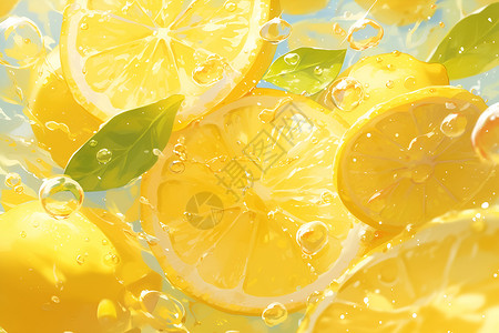水中的柠檬水中柠檬高清图片