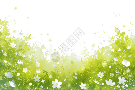草地中的小白花背景图片